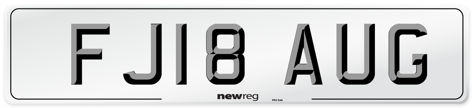 FJ18 AUG Number Plate from New Reg
